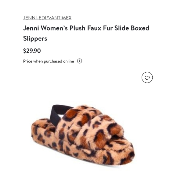 New in box Jenni faux fur slippers new in box, leopard print size XL - Picture 6 of 6